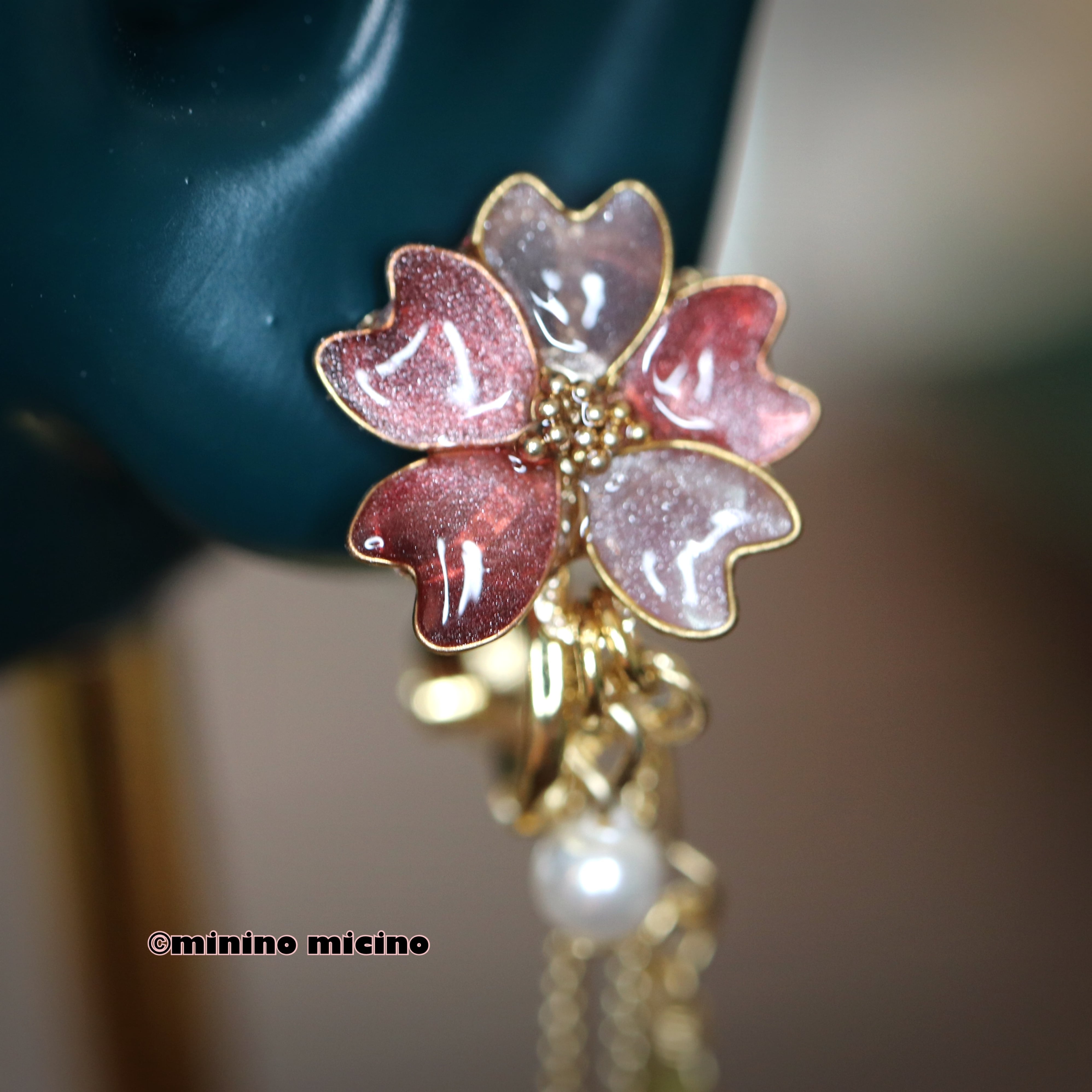桜ワイヤー イヤリング＆ピアス | まやの目(猫モチーフ雑貨