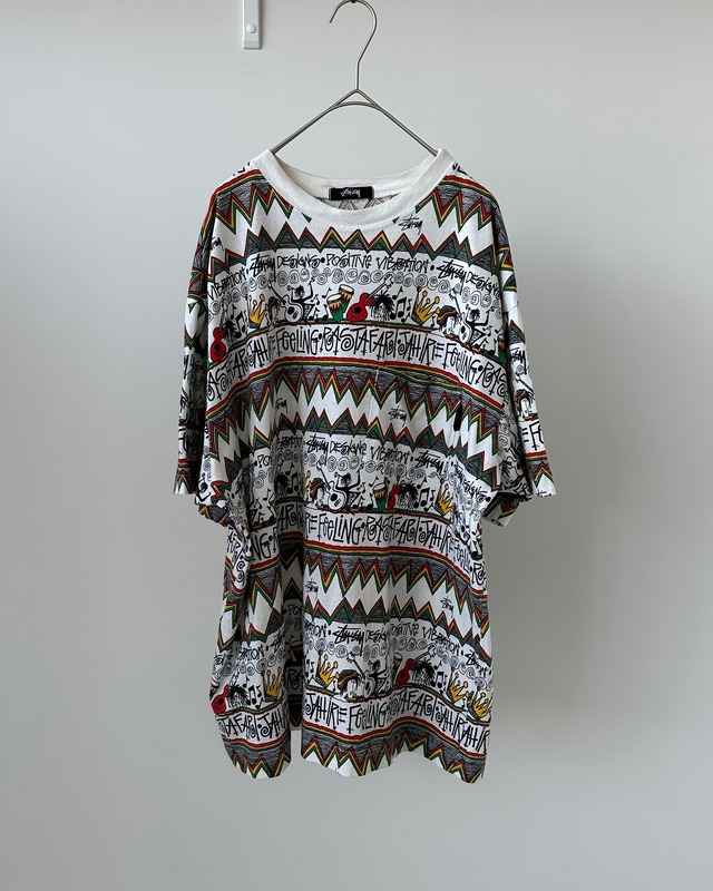 -Stuusy- Vintage 80s REGGAE TOMTOM Print T-Shirt