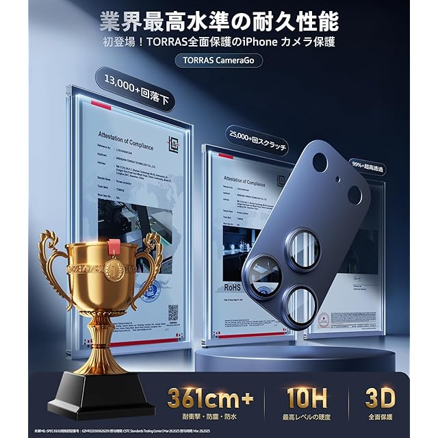 プロフ見てくださいでございますの 2026年春新開発】TORRAS For iPhone 17 Pro Max カメラ保護 全面保護