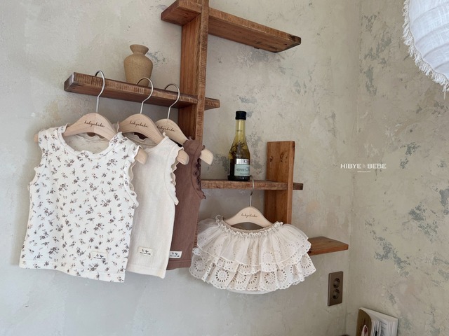 《即納》《hibyebebe》adria frill tank top shirt