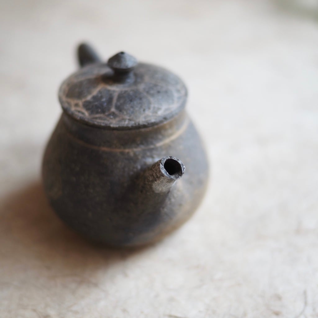 土本訓寛・久美子/焼締象嵌 茶壺 福寿