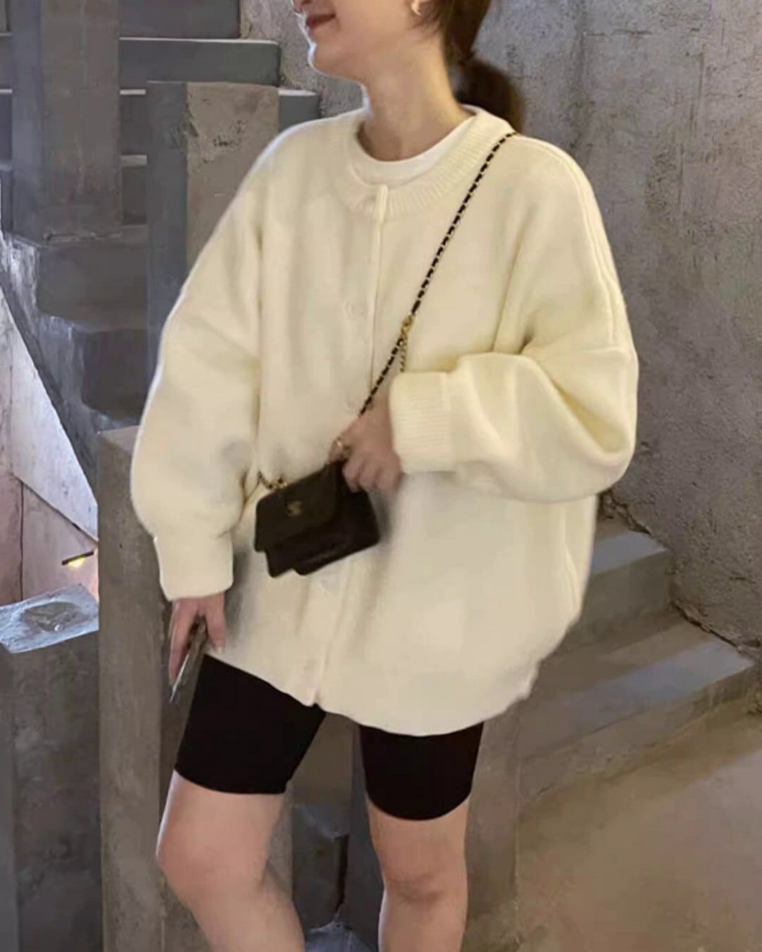 ラウンドネックカーディガン A24328