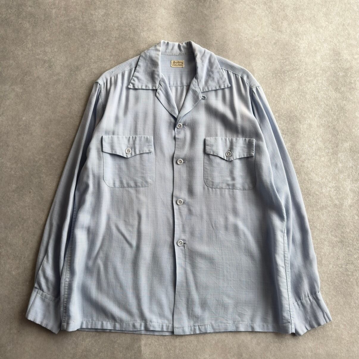 60s GLENN BERRY Stencil Chambray S/S Shirt S / US NAVY タイプ