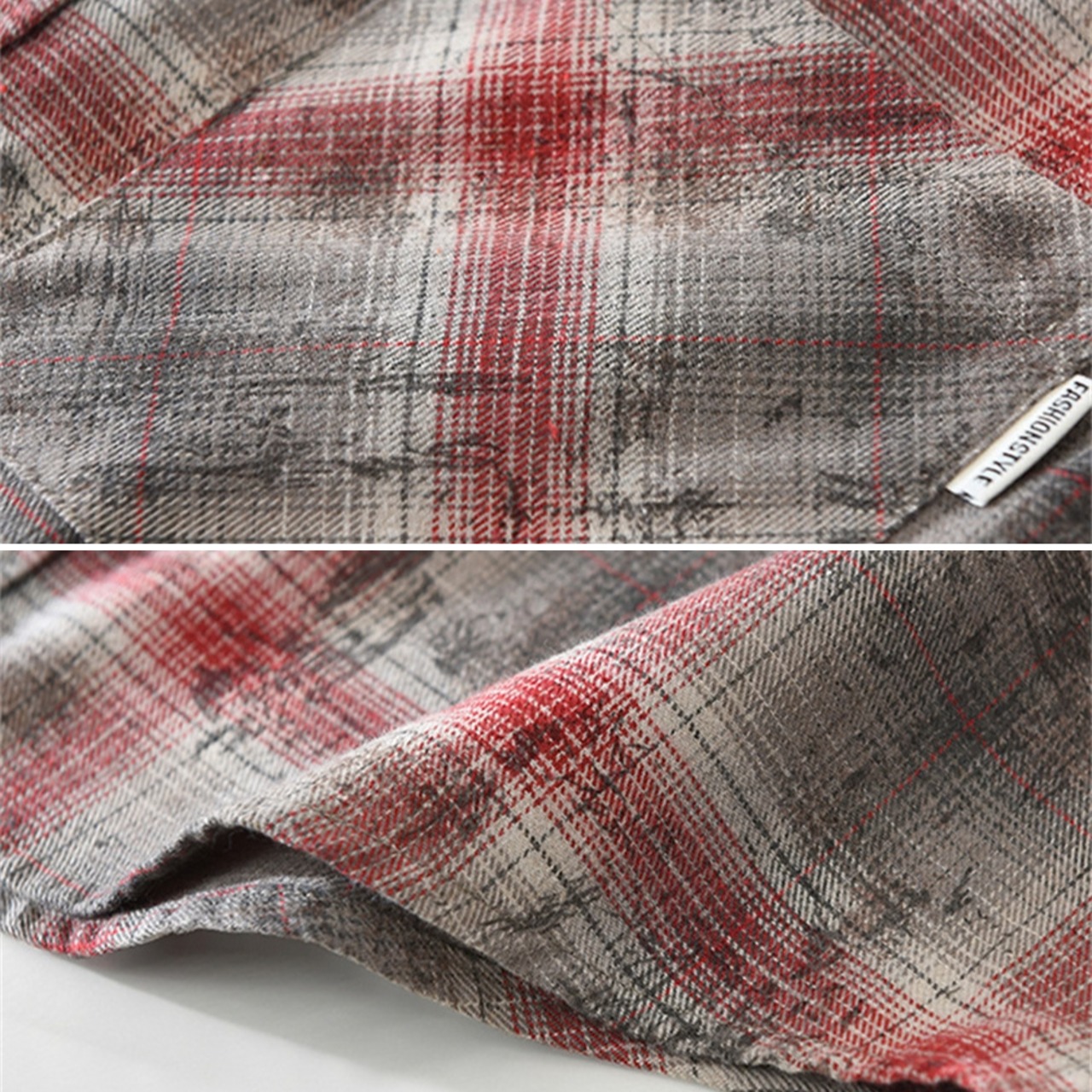 【M-3XL】Washed Check Long Sleeve Shirt / ウォッシュ チェック 長袖 シャツ