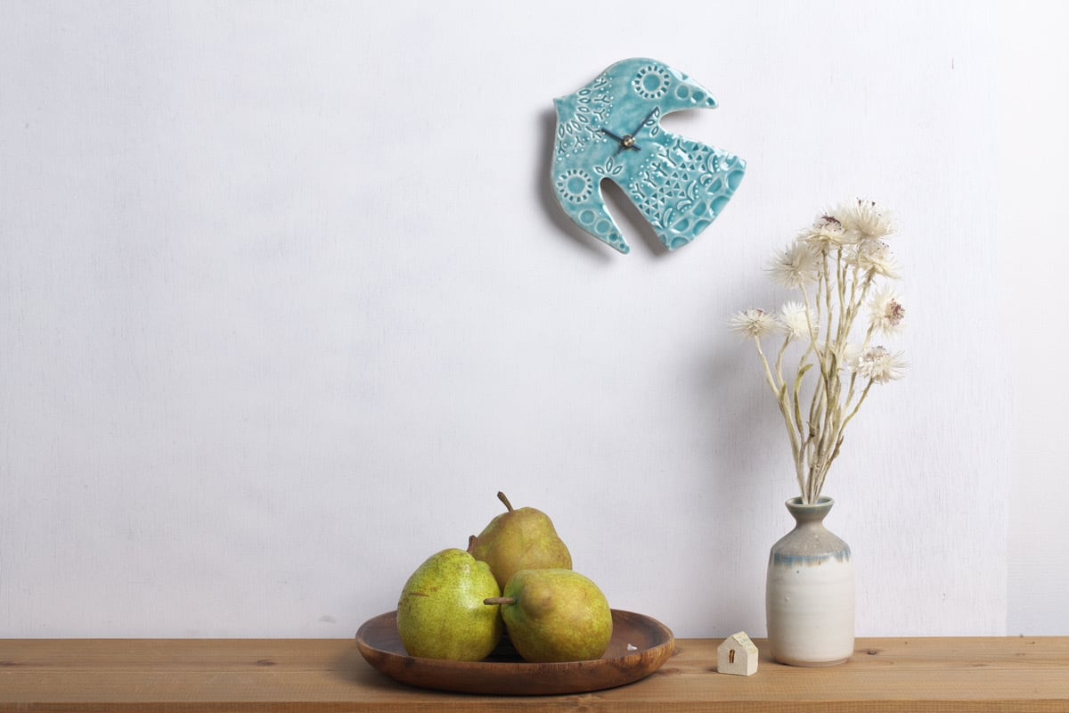 happy bird clock ターコイズ | 【公式】SUGY JAPAN | タイルを使った