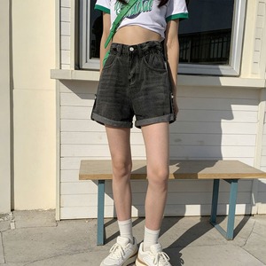 デニム ショートパンツ レディース 春夏秋 韓国 ジーンズ おしゃれ 大人 カジュアル ロールアップ ワイドシルエット ゆったり デニムパンツ ハイウエスト ハーフパンツ 大人可愛い 大人女子