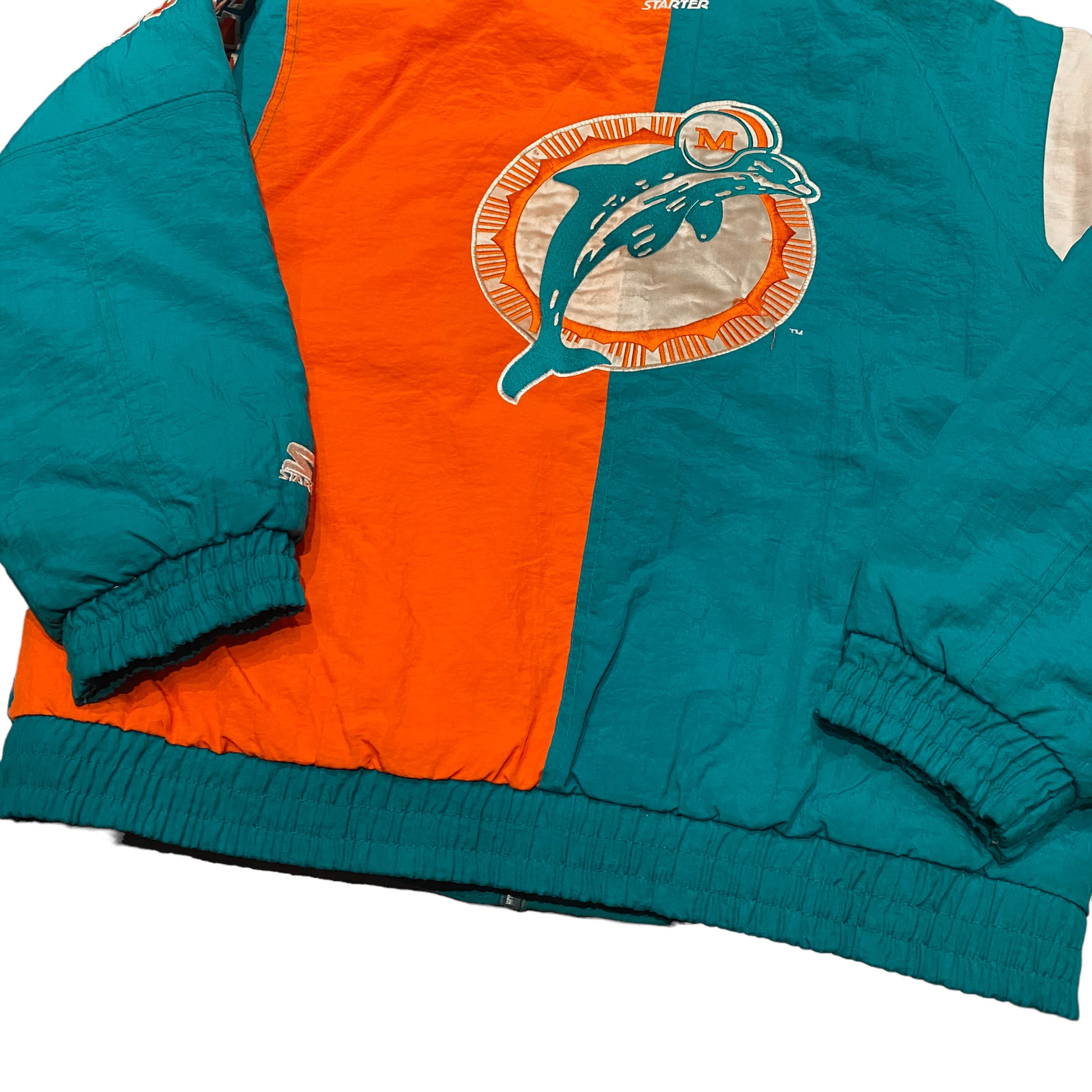 90's Starter NFL Dolphins Nylon Stadium Jaket S / スターター ドルフィンズ ナイロン スタジャン  スタジアムジャケット 古着 ヴィンテージ