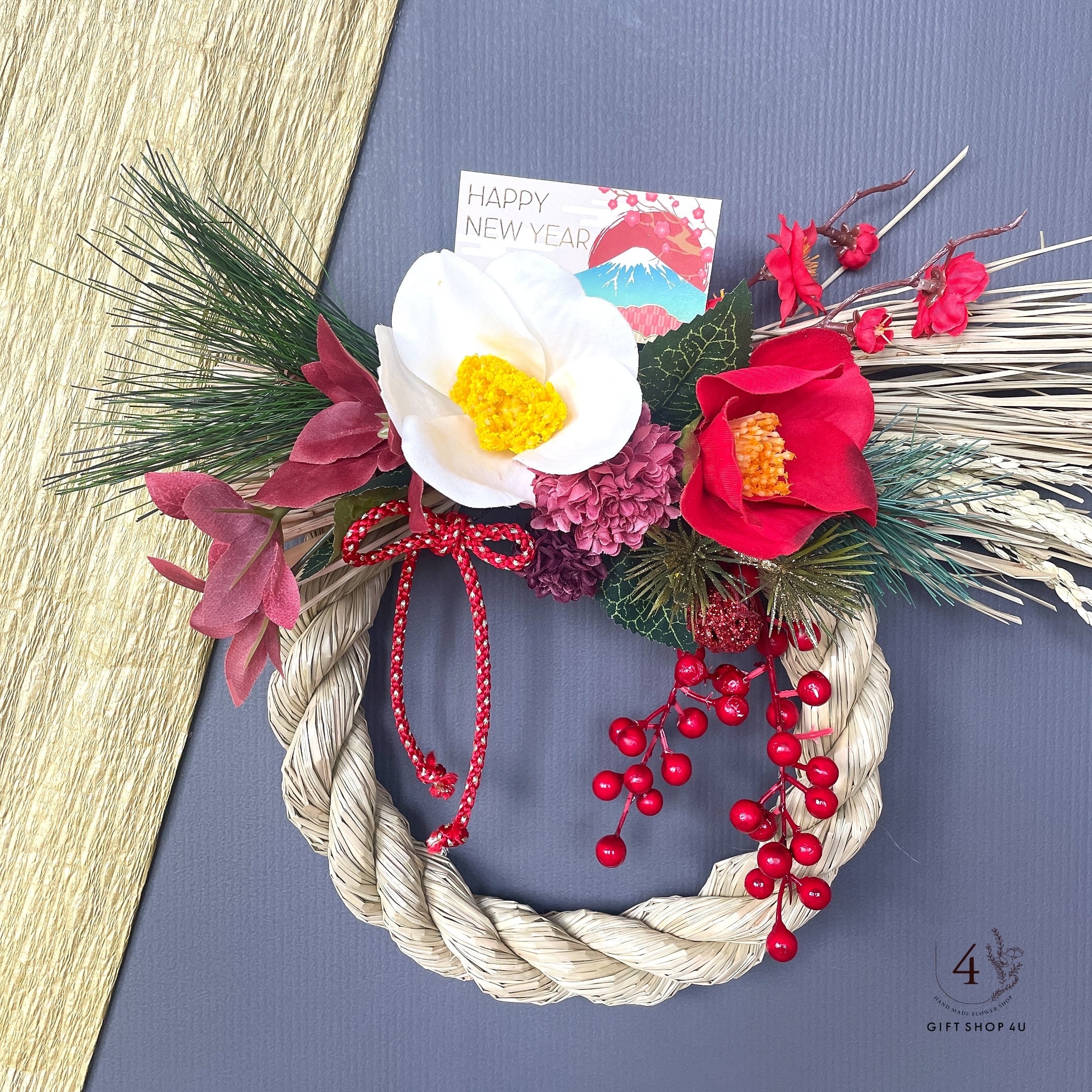 落札价格 ハンドメイド・手芸 シーグラスアート＊お正月＊干支＊しめ縄