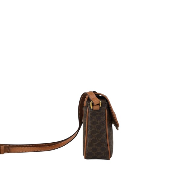 CELINE セリーヌ マカダム ショルダーバッグ ブラウン ブラゾン型押し PVC vintage ヴィンテージ オールド bgeuwn