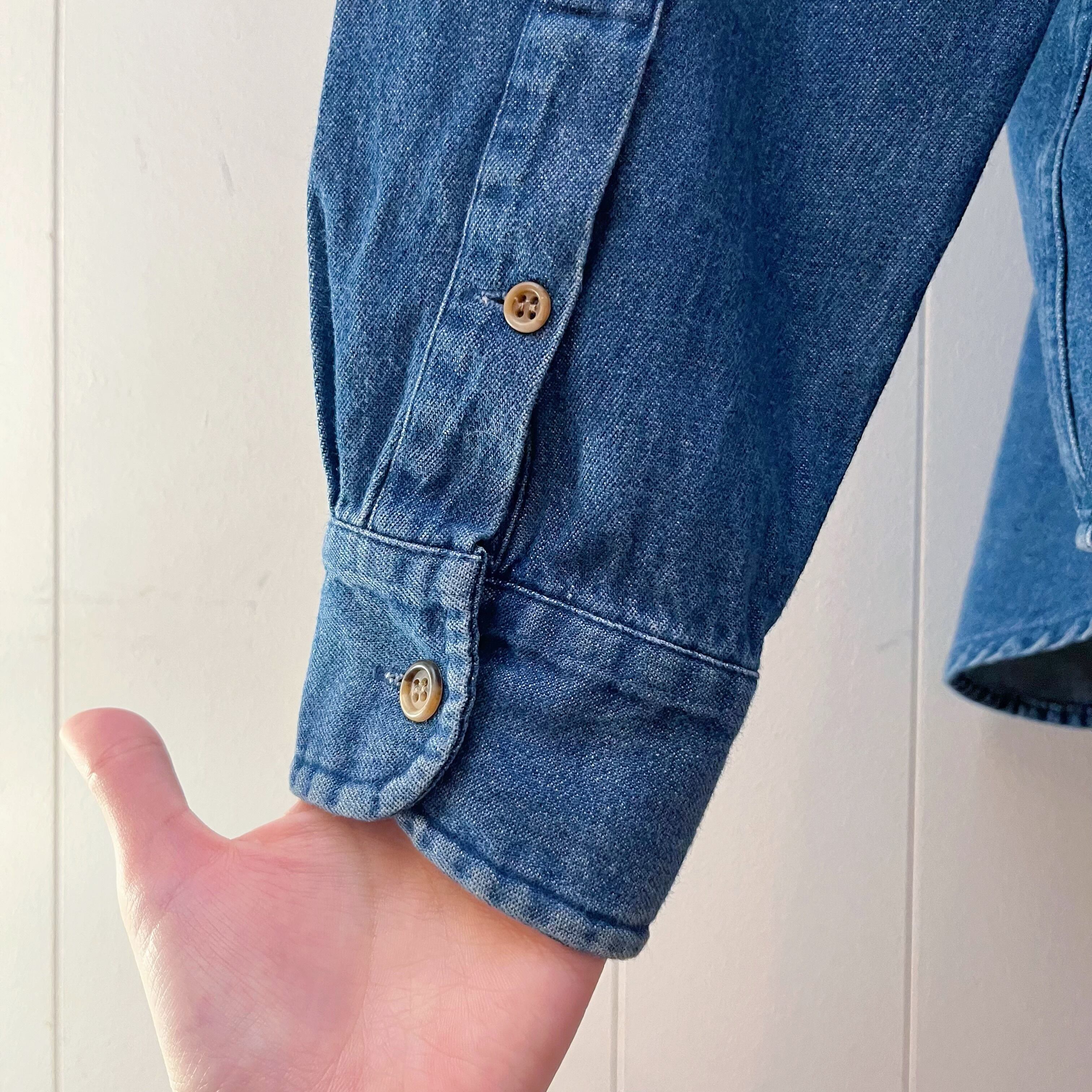 rose embroidery denim shirt