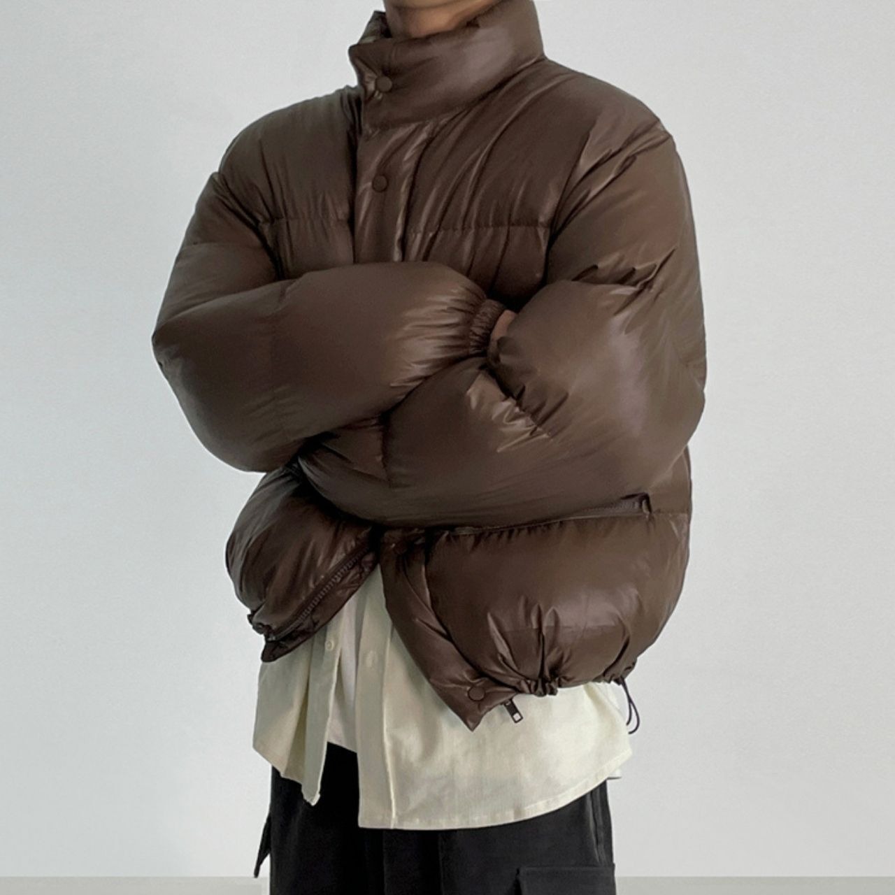 レトロスタンドカラーコットンブルゾン　1011