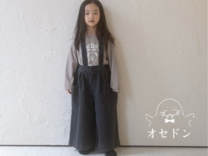 【anggo】サスペンダー付きワイドデニム ブラック 80〜120cm 241016