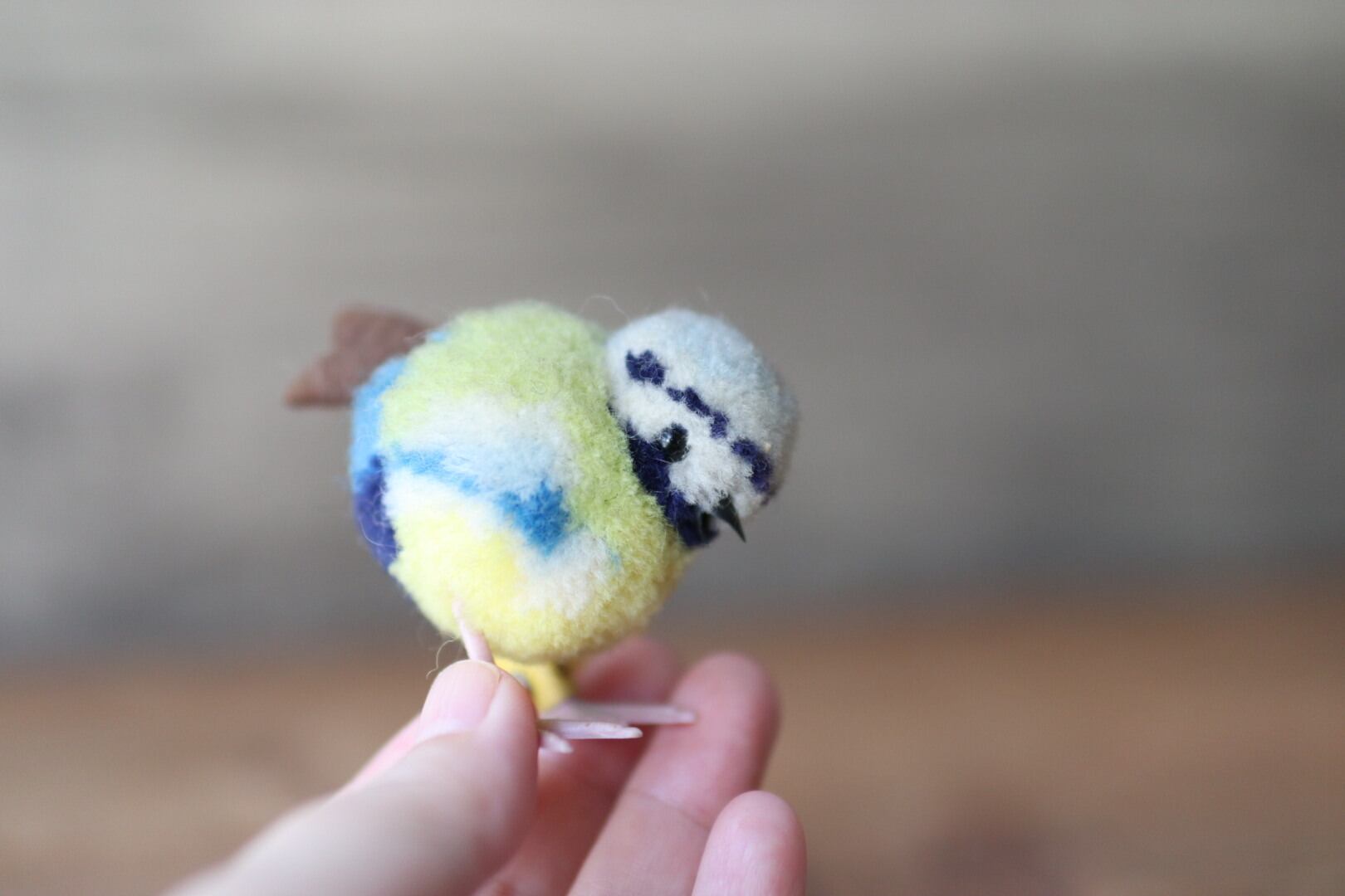 アンティーク シュタイフ ポンポンシリーズ ブルーの小鳥