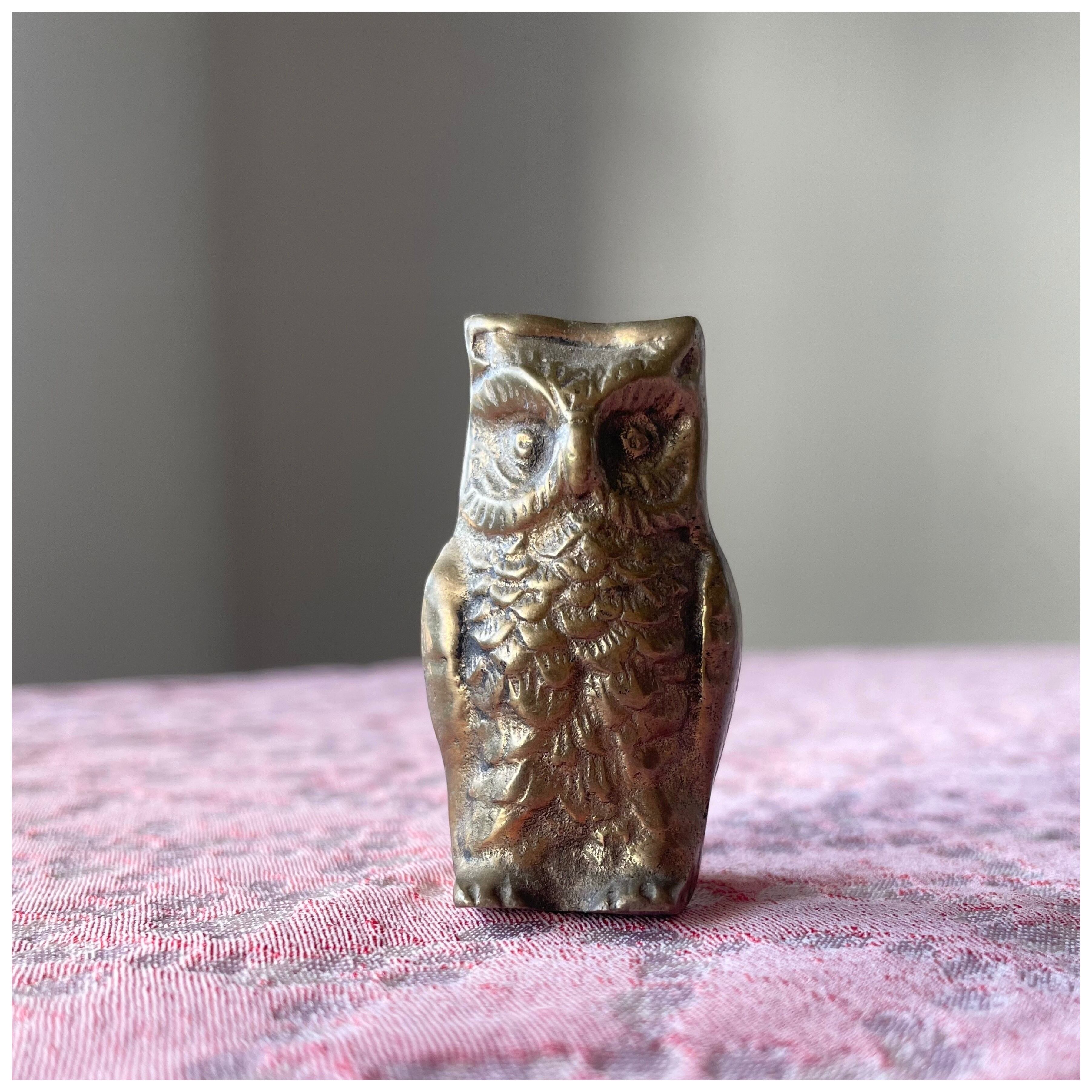 フランス買付 ヴィンテージ ミニオブジェ 真鍮 フクロウ ラッキー