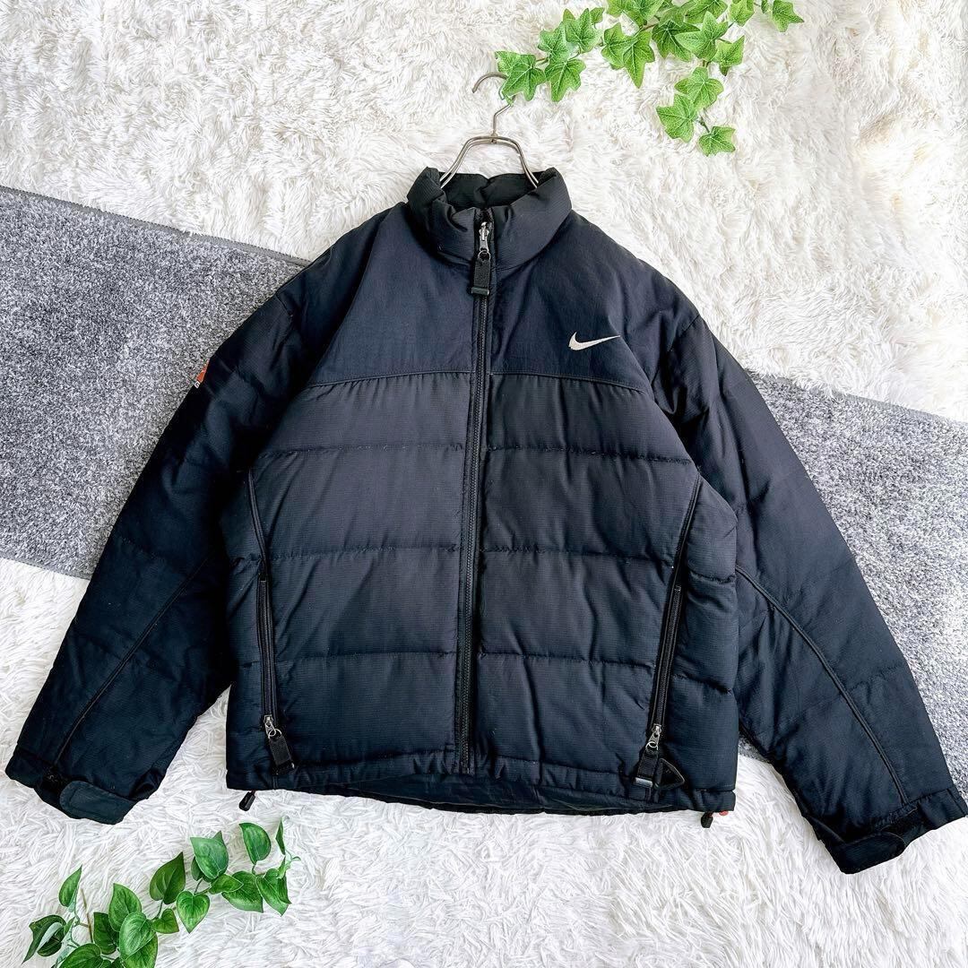 90s OLD STUSSY/Down Jacket/紺タグ/L/ダウンジャケット/刺繍ロゴ