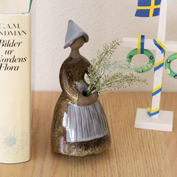 ☆JIE Gantofta 陶器製人形【フラワーガール】ブルー 女性