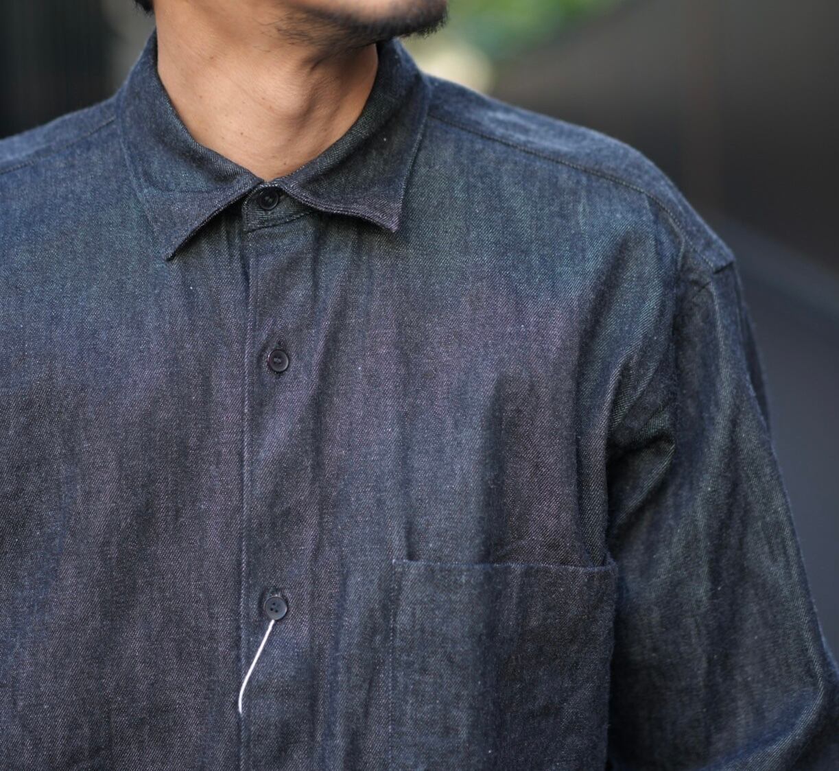 19ss 美品 コモリ シャツ バンドカラー ECRU comoli COMOLI
