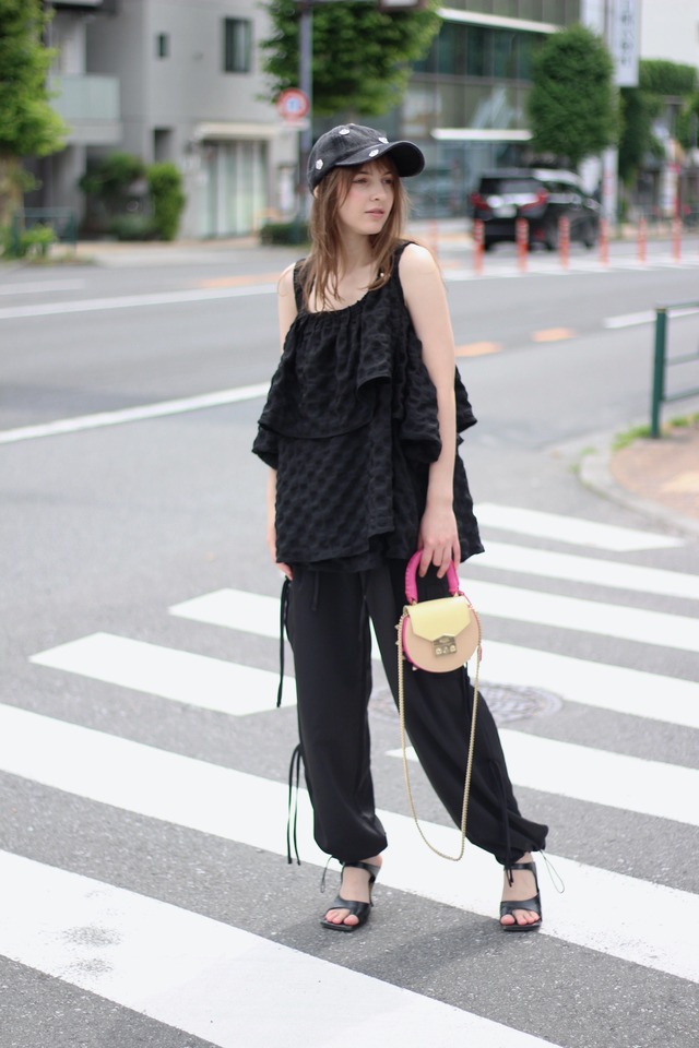 ( original）サテンリボンカーゴパンツ