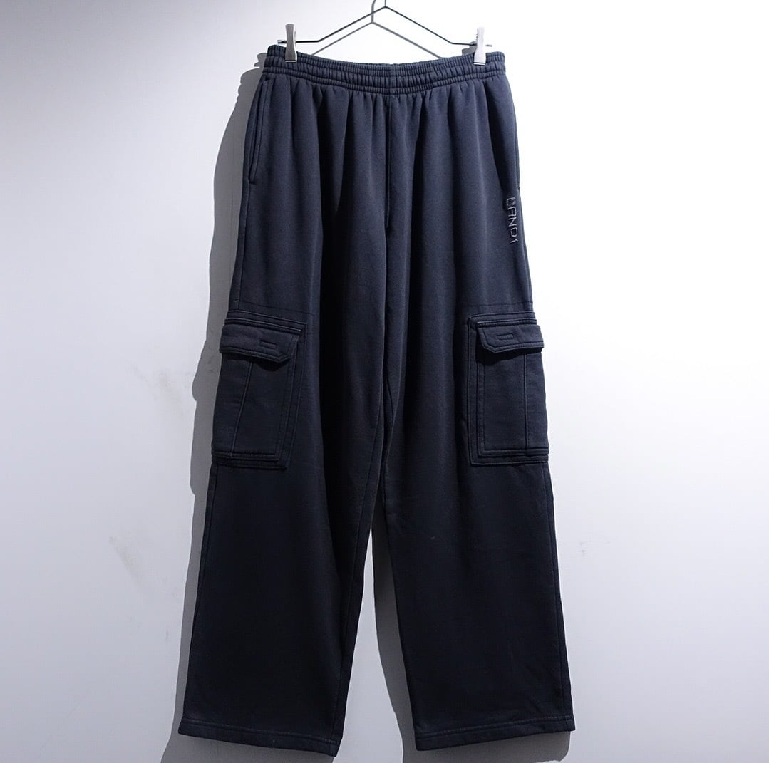“AND1” Black Logo Wide Straight Cargo Sweat Pants