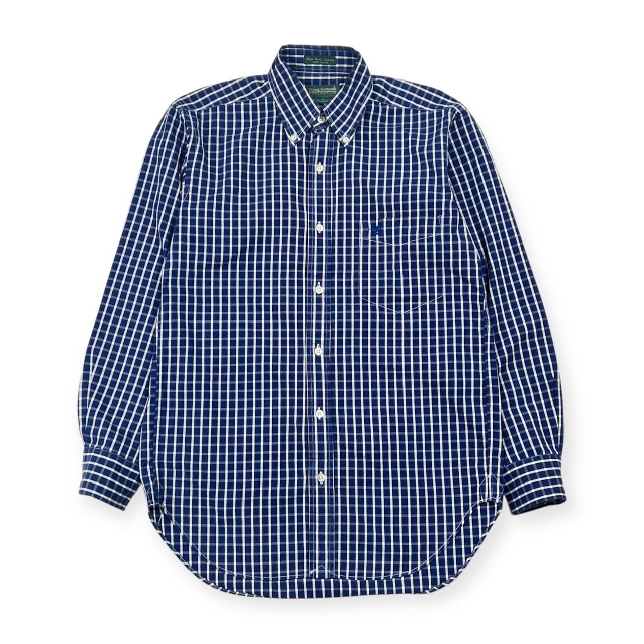 Flying Scotsman フライングスコッツマン Single Needle Tailoring チェック柄 BD ボタンダウン 長袖シャツ M/ネイビー系 メンズ