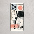 受注生産 iPhoneケース ピンクと黒の抽象紙片コラージュ｜ZINE風 ZINE023A