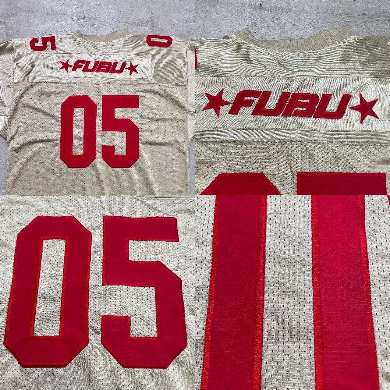 美品！フブ　fubu メッシュ　ゲームシャツ　フットボールシャツ　ＸＬ FUBU フブ ロゴワッペン フットボールシャツ ユニフォーム メッシュ