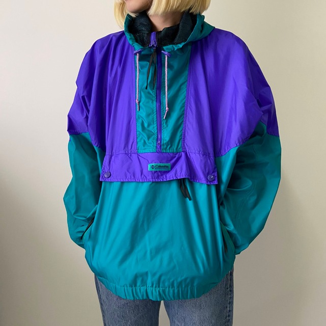 80年代 ビンテージ Columbia コロンビア ナイロン プルオーバー 
