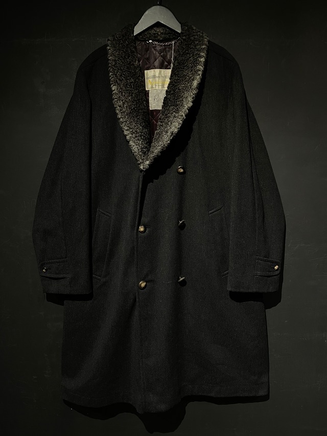 【WEAPON VINTAGE】"Aquascutum" Fur Swiching Double Breasted Chesterfield Coat