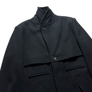 BALENCIAGA by Nicholas Ghesquiere black wool coverall coat
