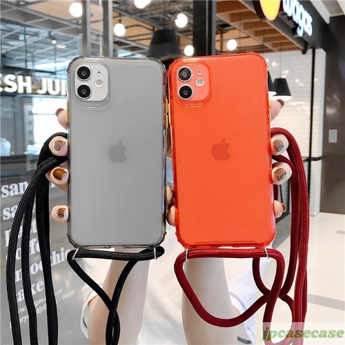☆ショルダー付き☆iPhoneケース 肩掛け 斜め掛け 無地 10color♪