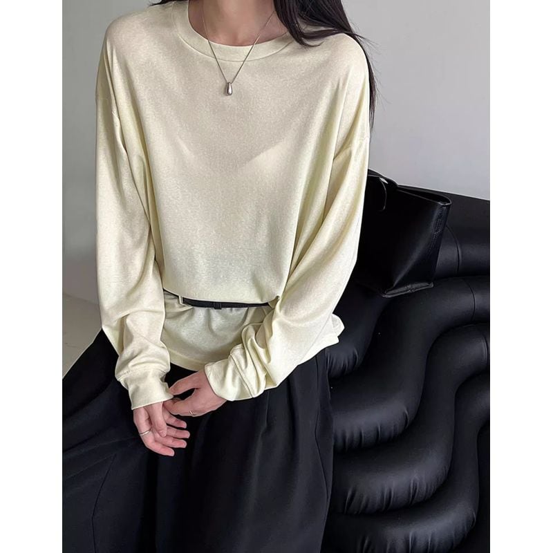 ドロップショルダーロングスリーブプルオーバー 202192