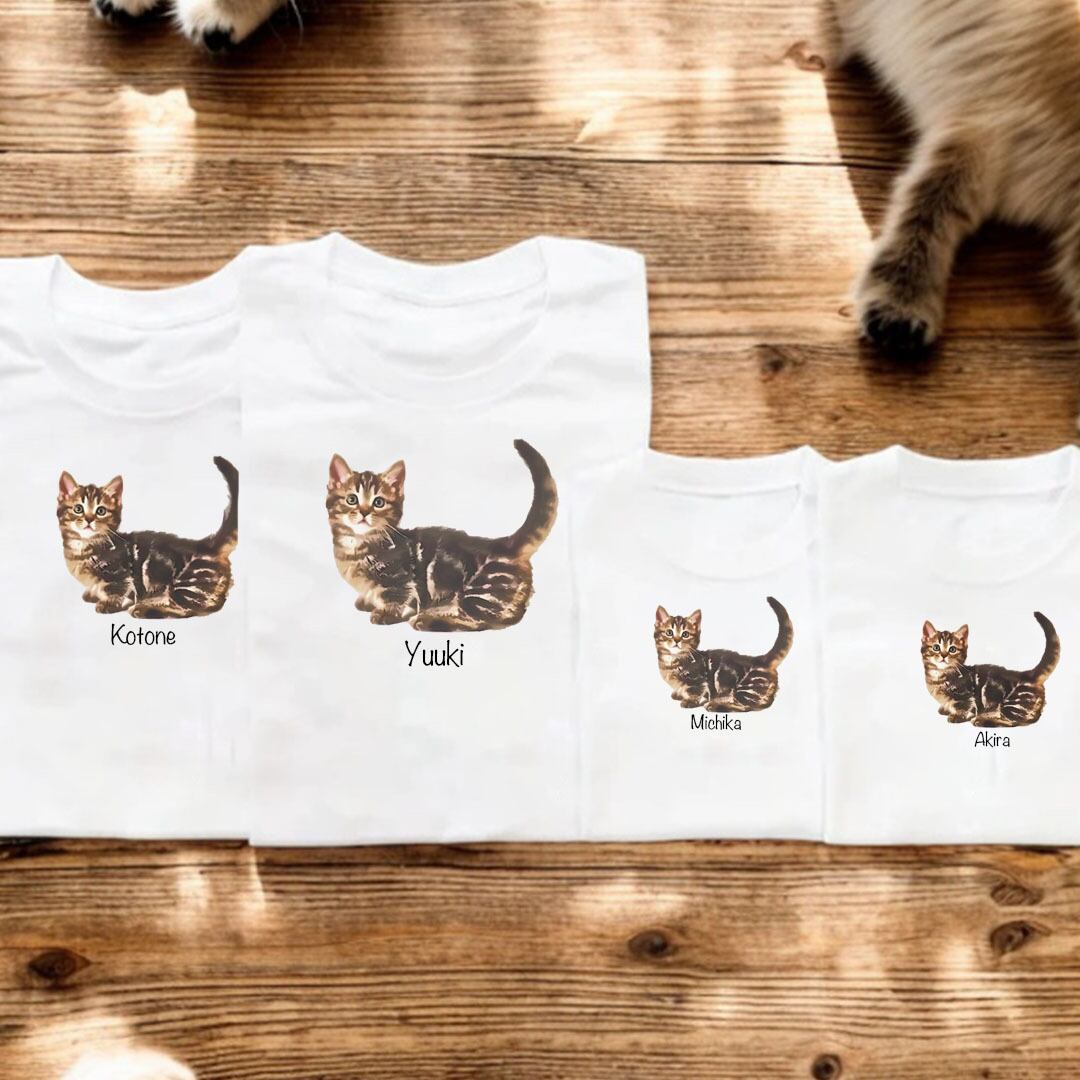 うちの子バックプリントイラストメンズ Tシャツ /オーダーメイド で