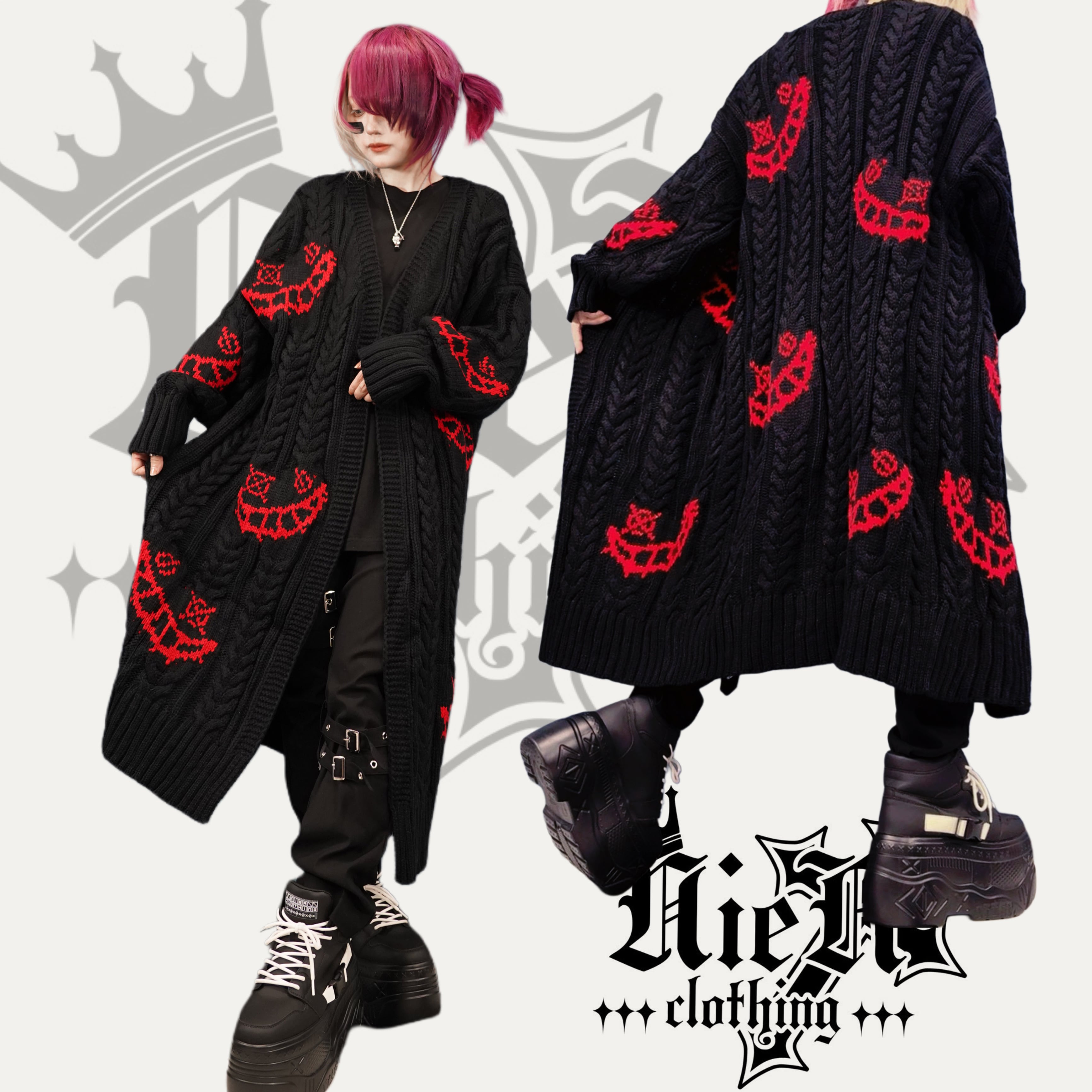 B3 キューティーフラッシュ　ロングジレ　カーディガン　羽織　ゴスロリ　赤 B3 キューティーフラッシュ ロングジレ カーディガン 羽織