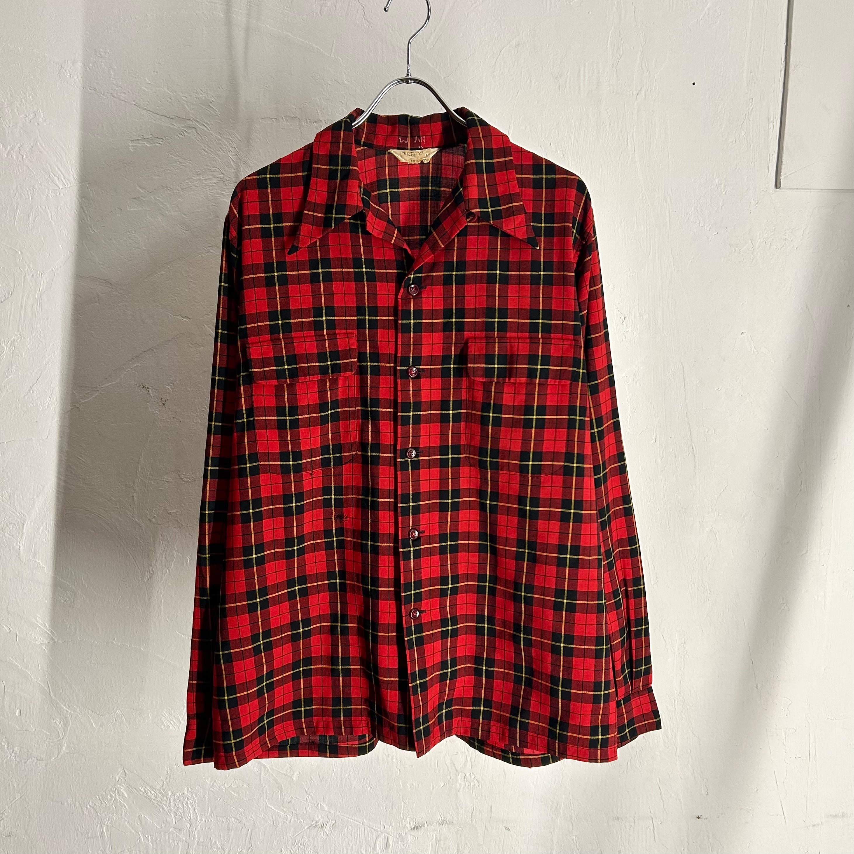 50s BOTANY BOTANELLA ウール 開襟シャツ オープンカラー 50s BOTANY Wool Open Collar Shirt | VOLAR