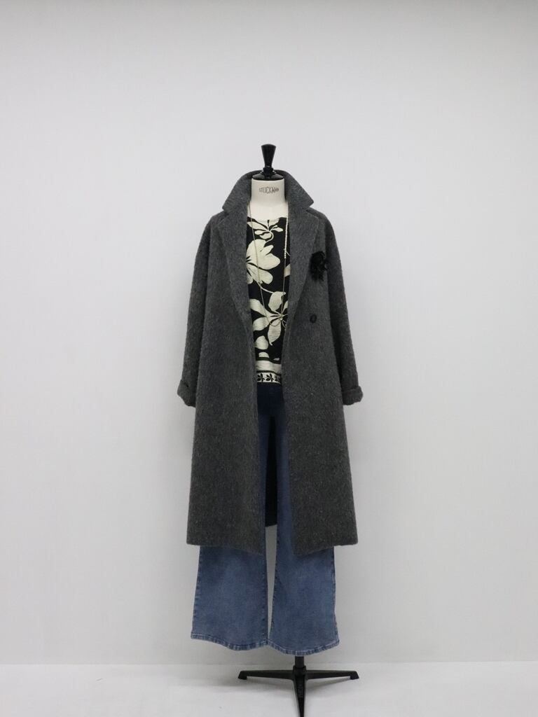 BALLI IOLANDAシャギーコート（グレー） | Cucina