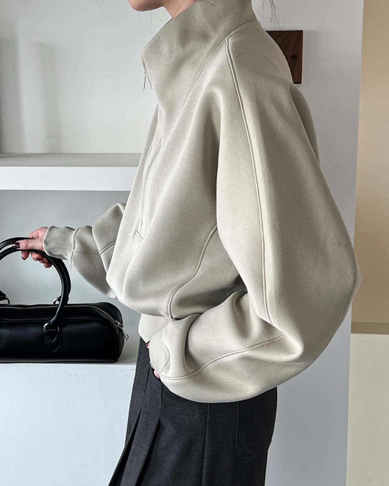 ハーフジップショートスウェットトップス A0689 - 4