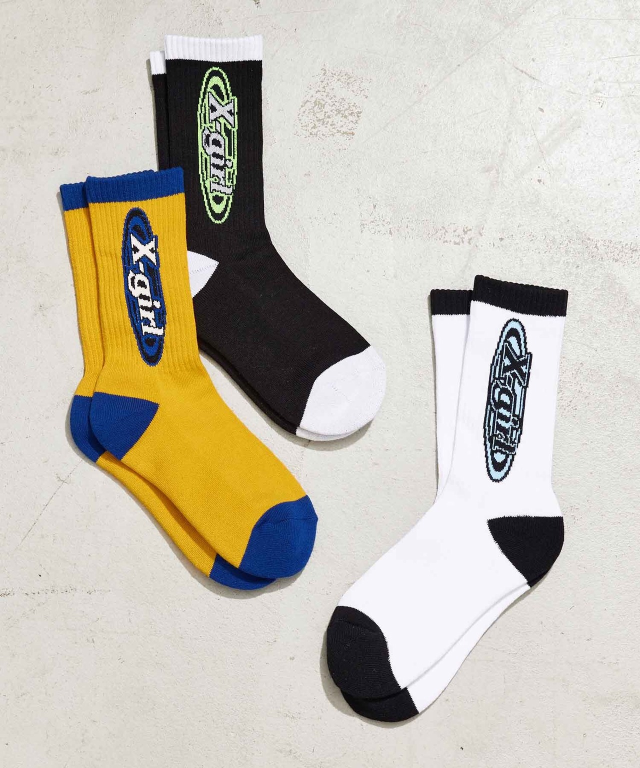 【X-girl】OVAL LOGO RIB SOCKS