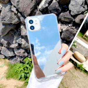 iphone X 11 12 シリーズ  プレミアムミラー シリコンケース♡カメラ保護 サイドクリア