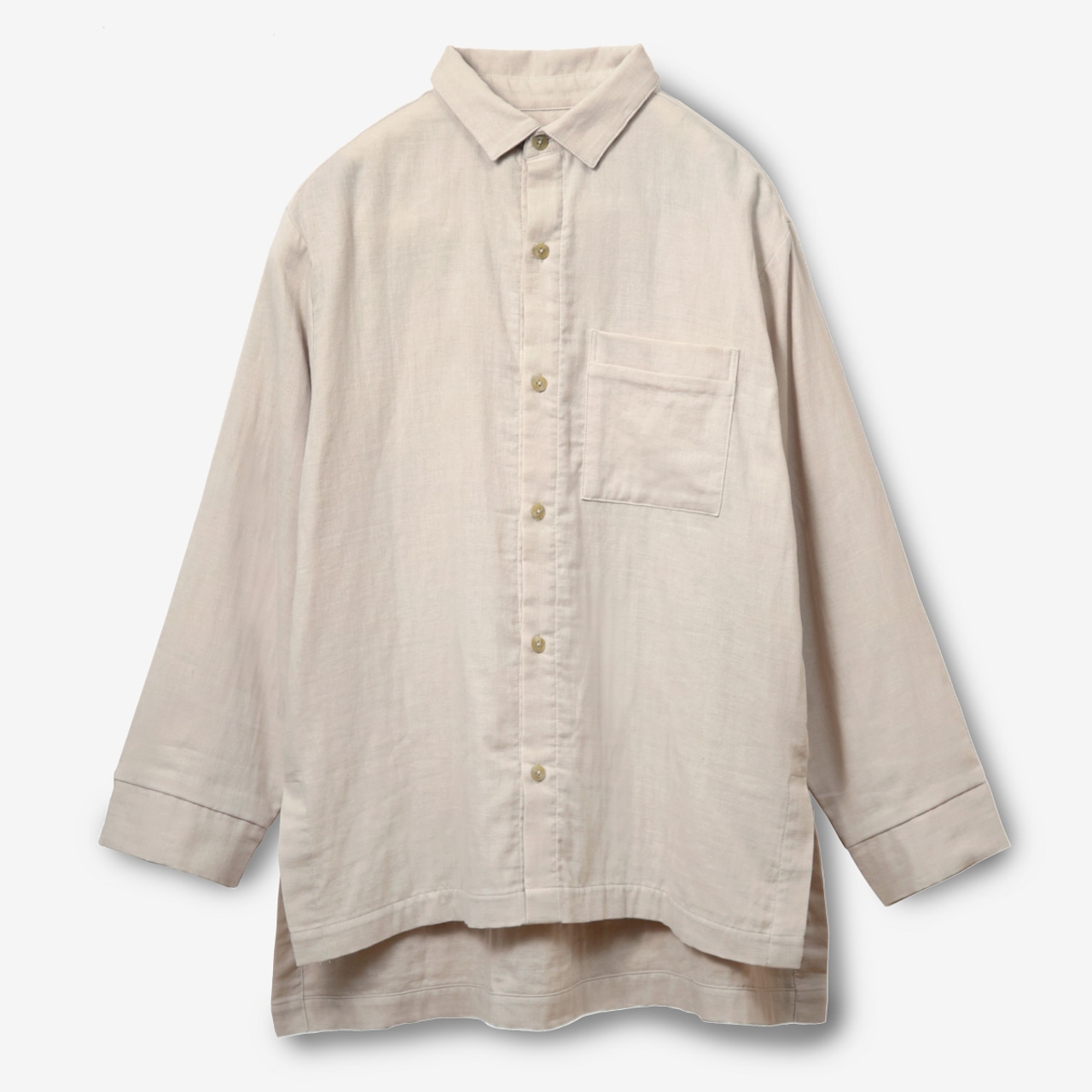 Nercocia.（ネルコッチャ）ダブルガーゼ 前開き シャツ セットアップ「Beige」（N121C716）N121C402/N121C203　ルームウェア