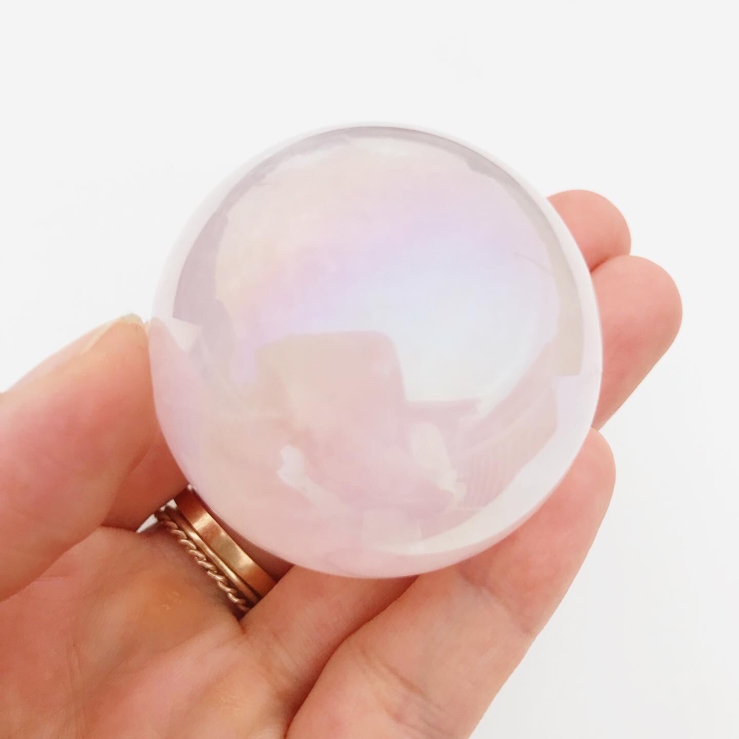 Aura Rose Quartz Sphere 2