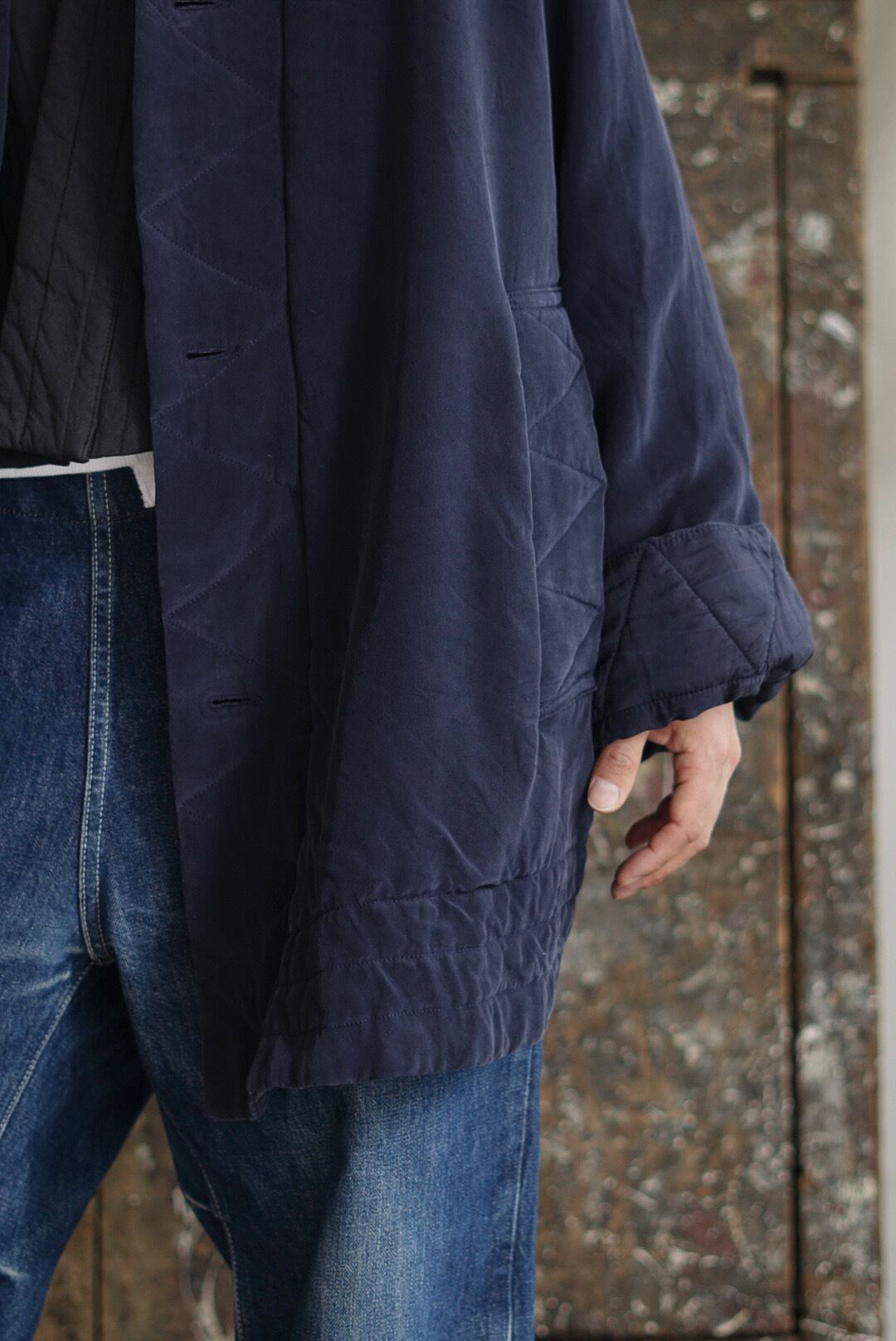 CHEZ VIDALENC - SILK COAT PUFFY / DARK NAVY | Brownie