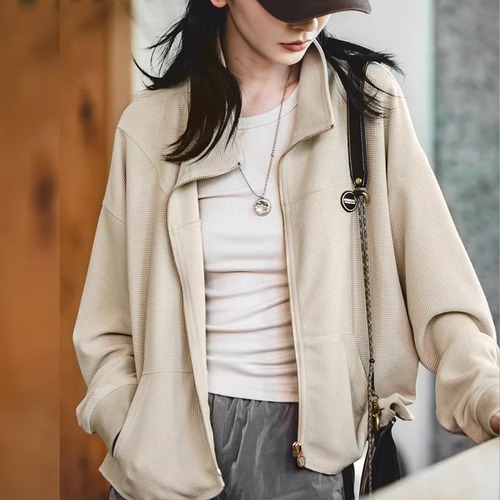 Neutral Tone Oversized Waffle Jacket (NC431)