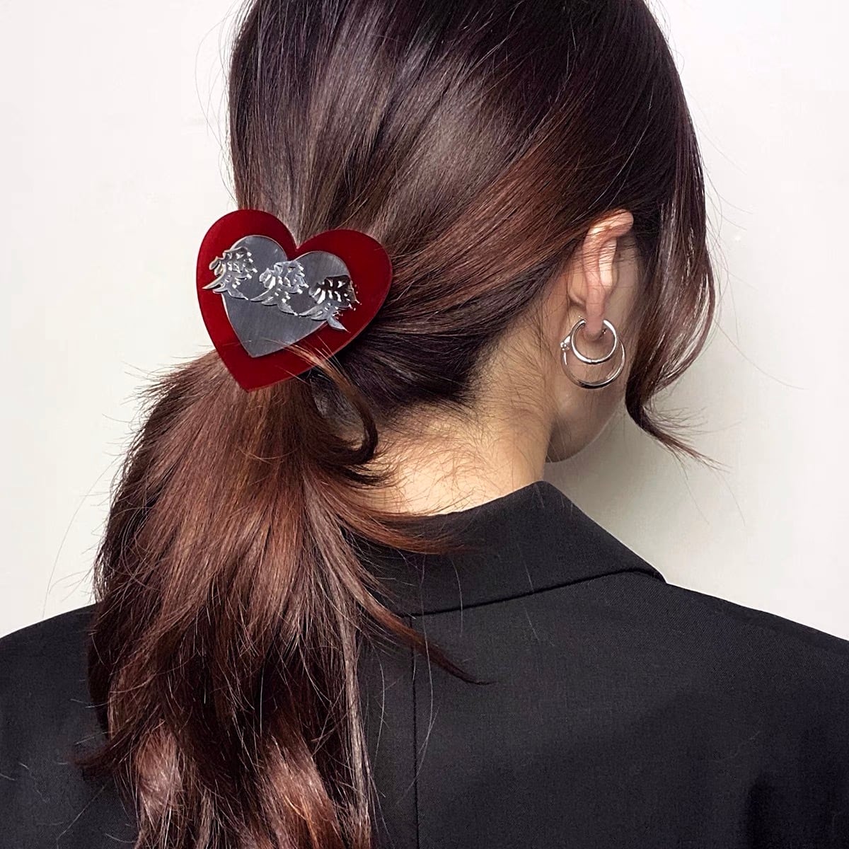 ハート ヘアクリップ 愛 LOVE 赤 バレッタ 】ヘアアクセサリー ヘア