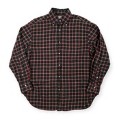 イタリア製 GUY ROVER ギローバー チェック 長袖シャツ Lサイズ /ボタンダウン ドレスシャツ/グリーン×レッド/ビンテージ