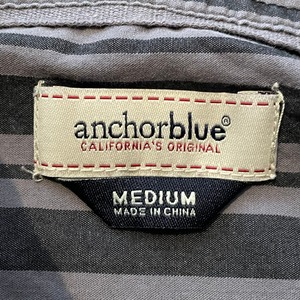 【anchorblue】ストライプ 柄シャツ 長袖シャツ ロールアップシャツ Mサイズ US古着 アメリカ古着