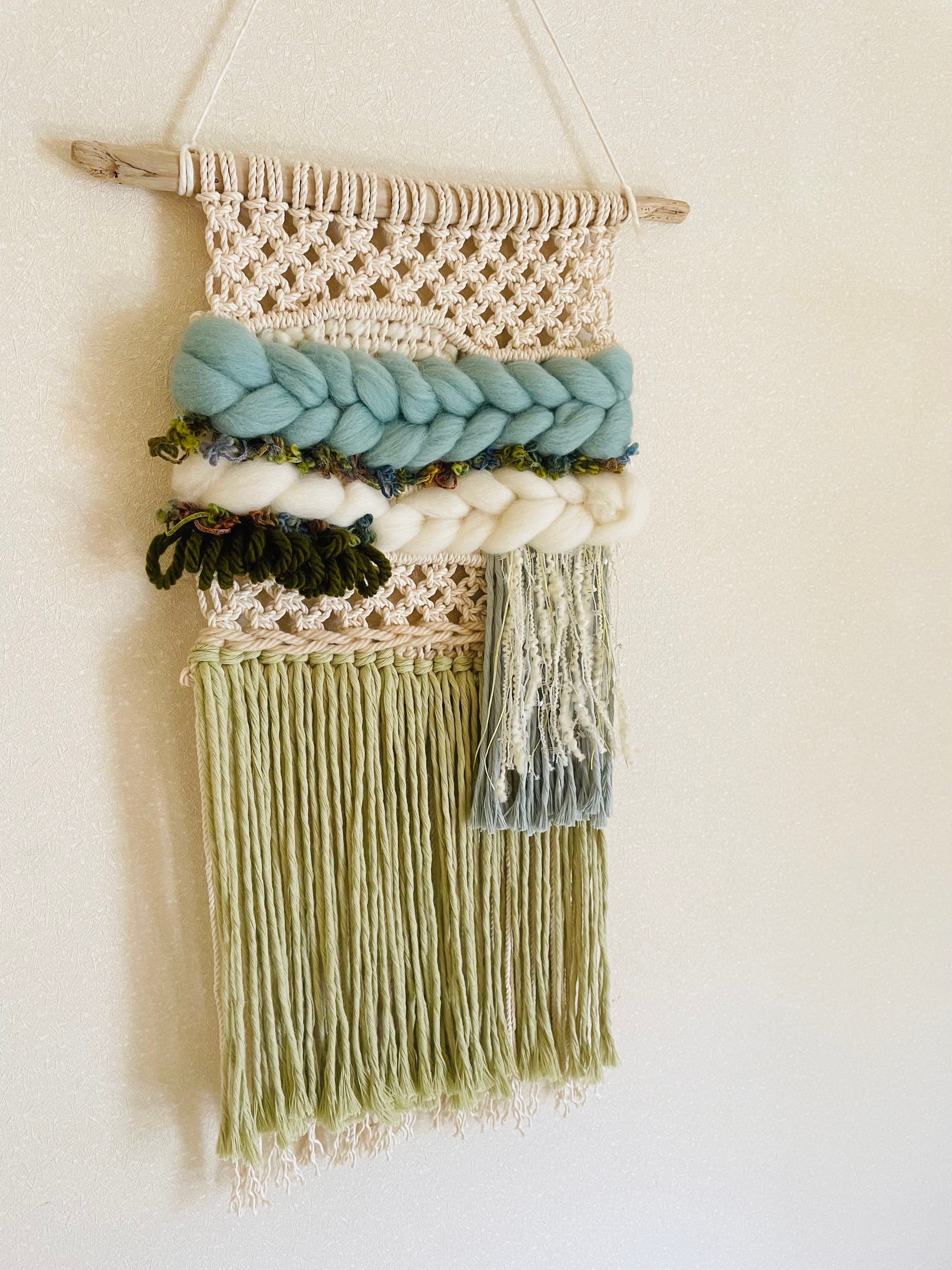 一点もの】流木 ウィービング タペストリー 『Milk tea,e.』