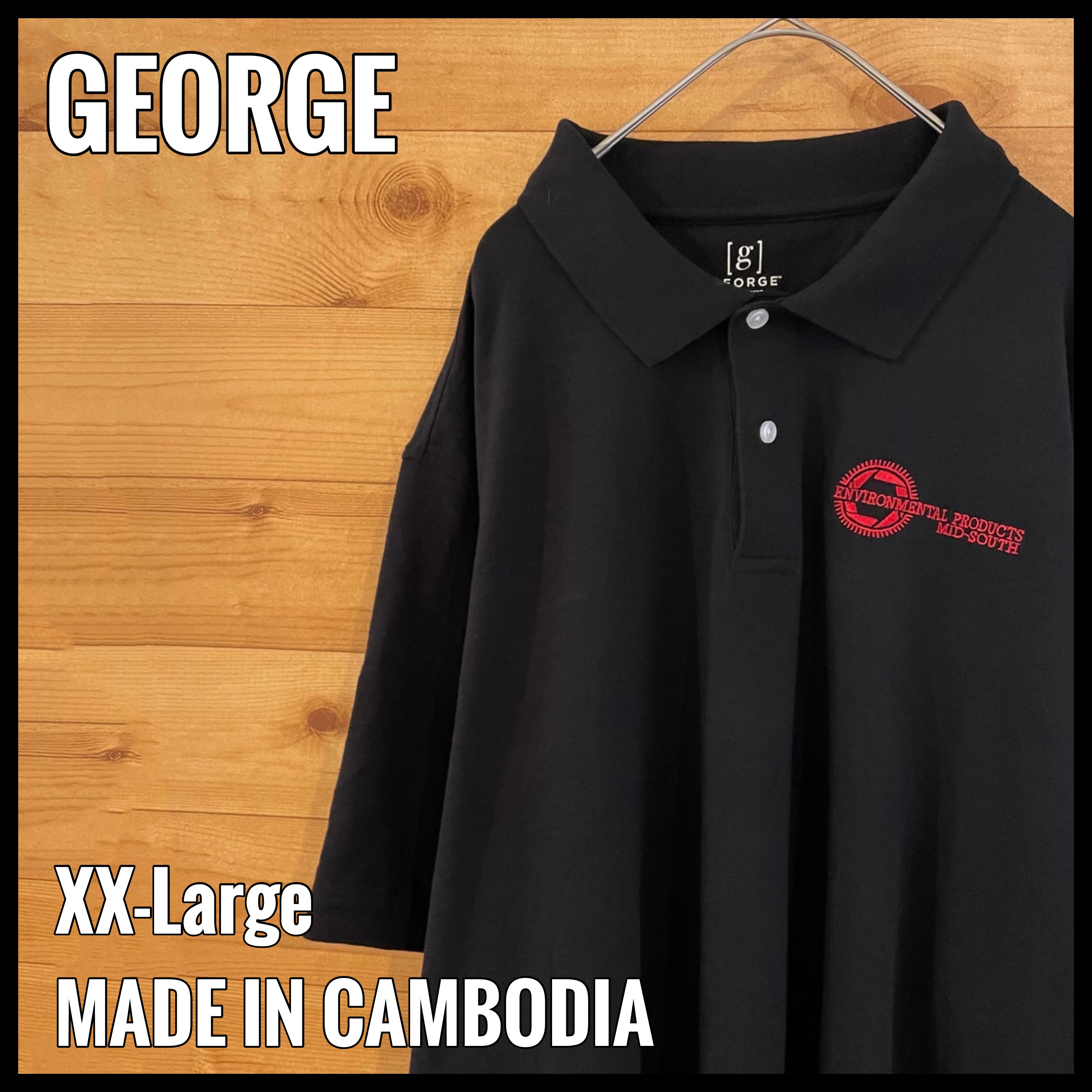 【GEORGE】ビッグサイズ ポロシャツ XXL ワンポイント 刺繍ロゴ