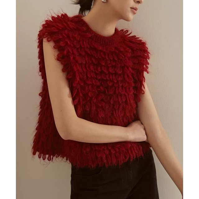 Loop knit vest　a00533