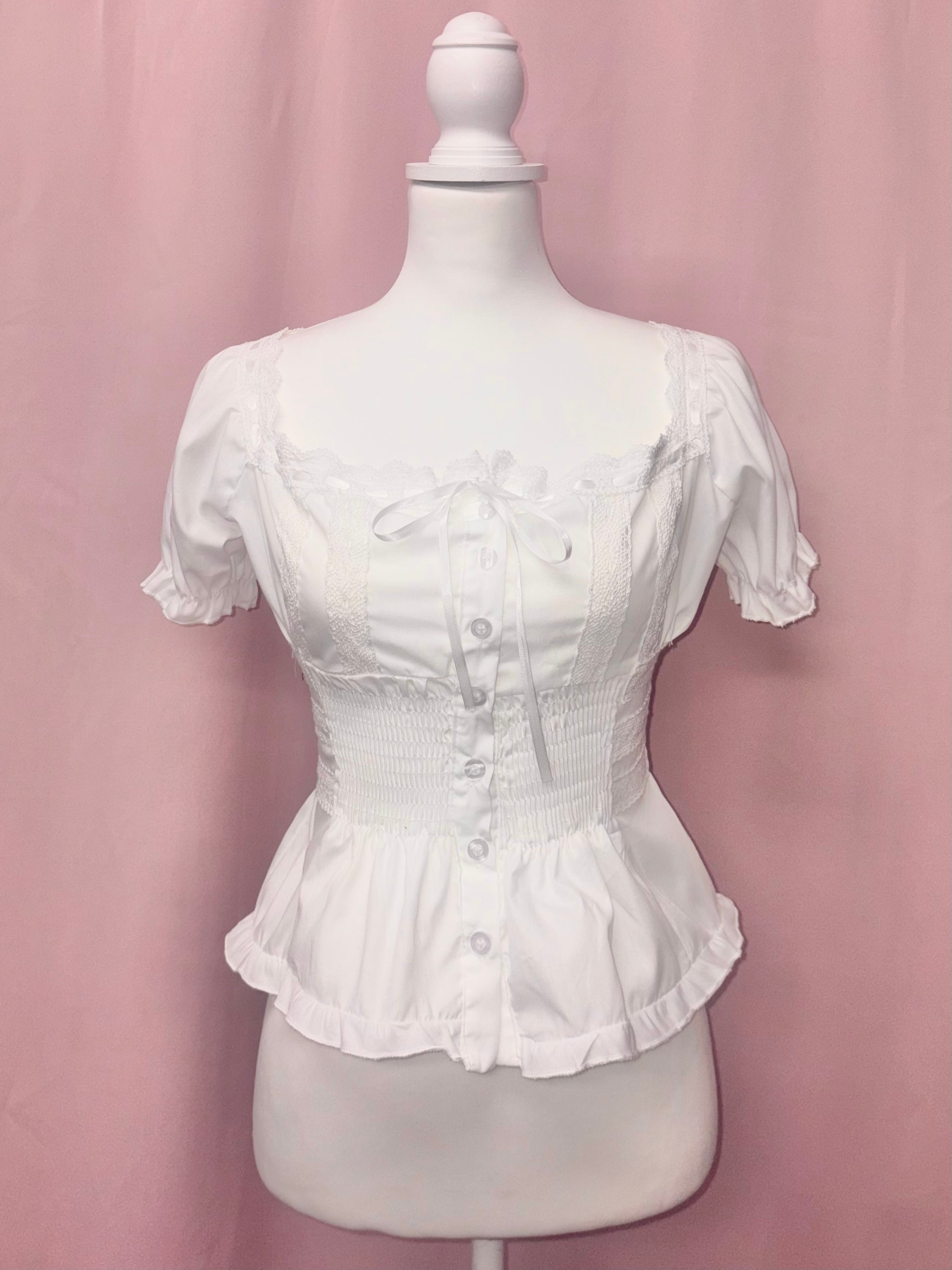 lace puff sleeve blouse