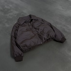 LEATHER BOMBER PUFFER JACKET